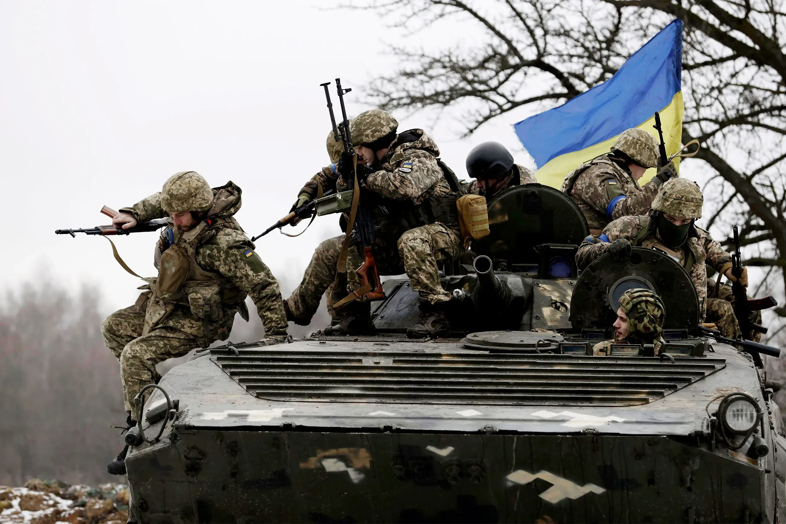 Forze ucraine in azione durante il conflitto con la Russia