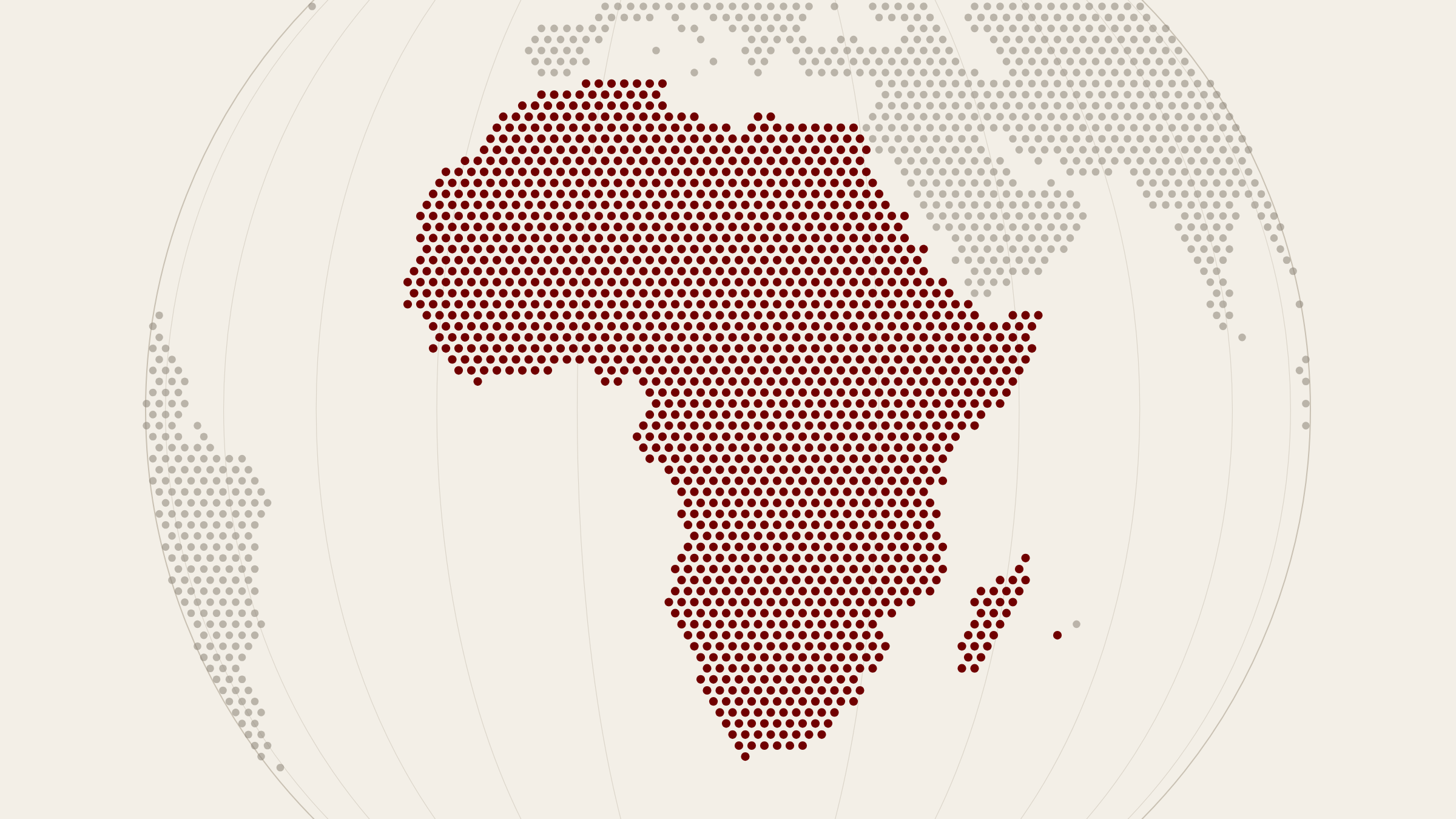 Mappa a retino dell’Africa, senza confini politici, nel rosso della testata.